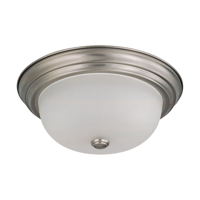 Close to Ceiling Brushed Nickel Two Light Flush Mount in Brushed Nickel