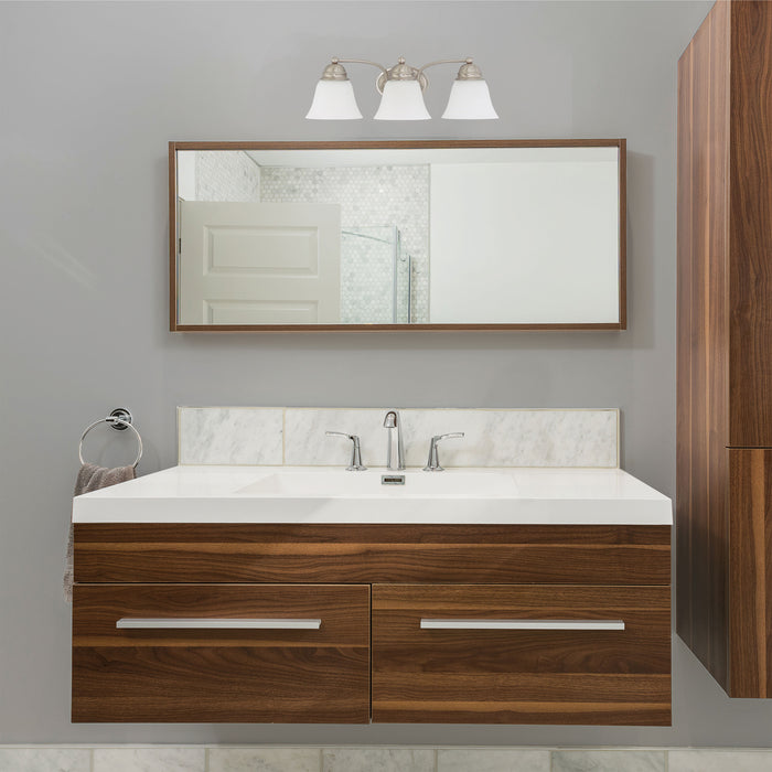 Empire Three Light Vanity in Brushed Nickel