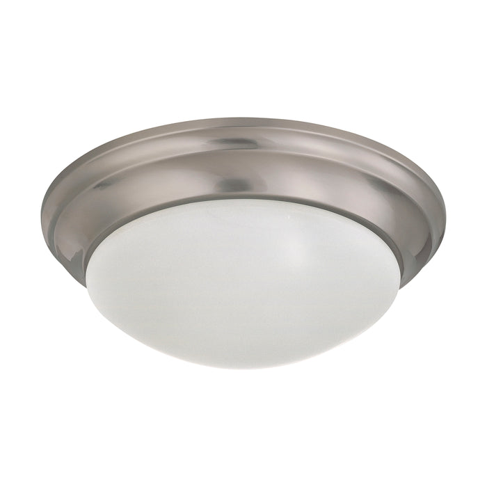 Close to Ceiling Brushed Nickel Two Light Flush Mount in Brushed Nickel