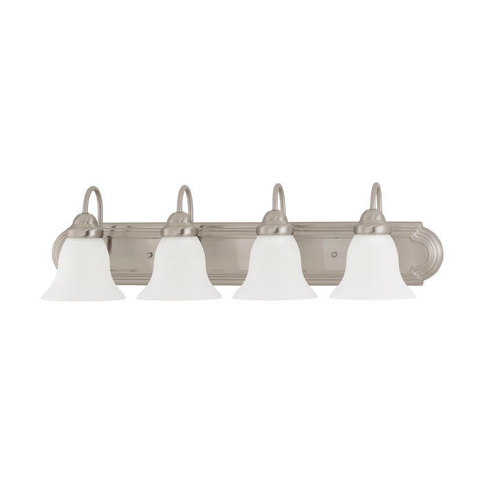 Ballerina Four Light Vanity in Brushed Nickel