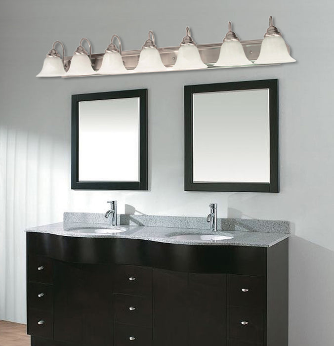 Ballerina Seven Light Vanity in Brushed Nickel