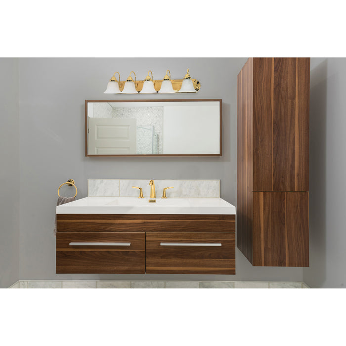 Ballerina Five Light Vanity in Polished Brass