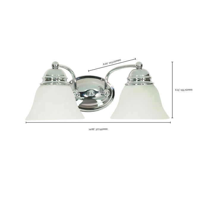 Empire Two Light Vanity in Polished Chrome