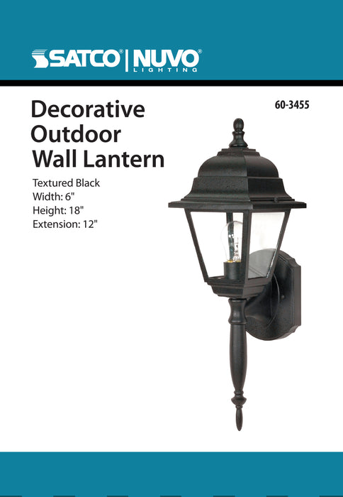 Briton One Light Wall Lantern in Textured Black