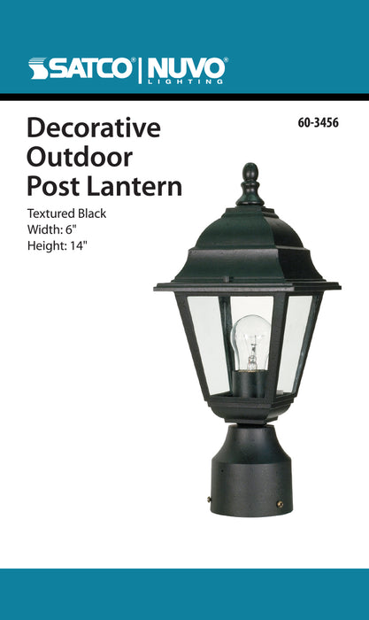 Briton One Light Post Lantern in Textured Black