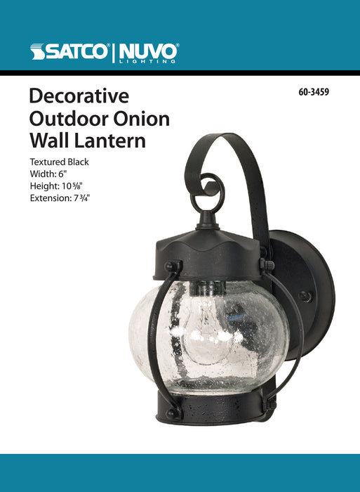 One Light Wall Lantern in Textured Black