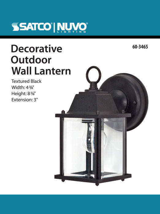 One Light Wall Lantern in Textured Black