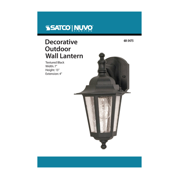 Cornerstone One Light Wall Lantern in Textured Black