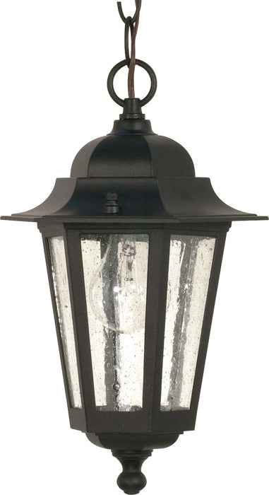 Cornerstone One Light Hanging Lantern in Textured Black