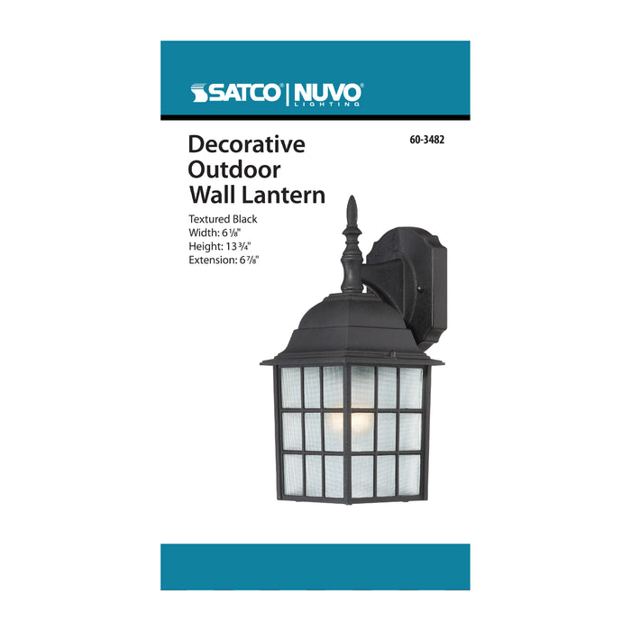 One Light Wall Lantern in Textured Black