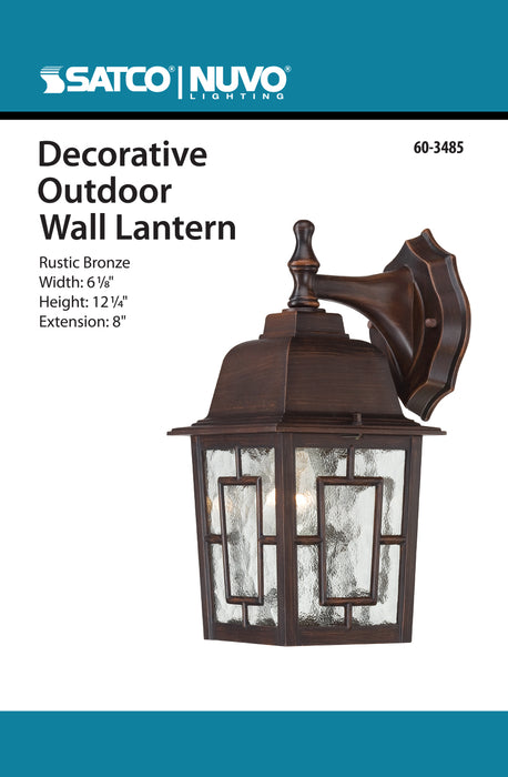 Banyan One Light Wall Lantern in Rustic Bronze
