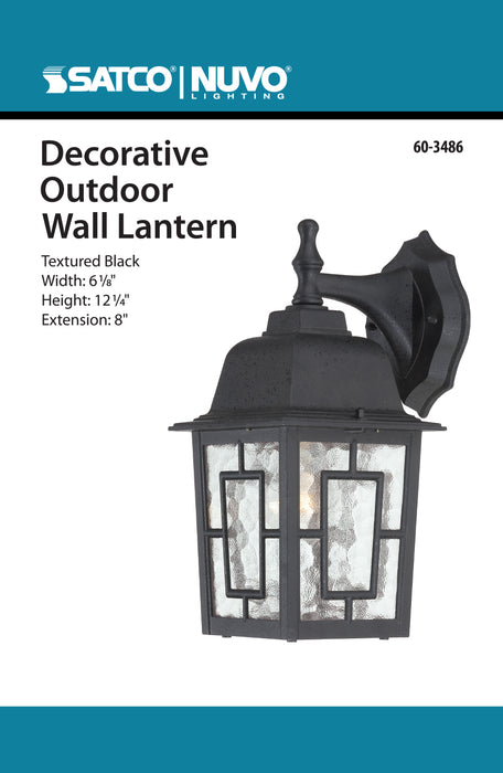 Banyan One Light Wall Lantern in Textured Black