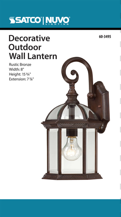 Boxwood One Light Wall Lantern in Rustic Bronze