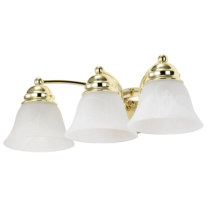 Empire Three Light Vanity in Polished Brass