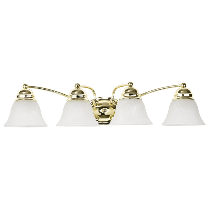 Empire Four Light Vanity in Polished Brass