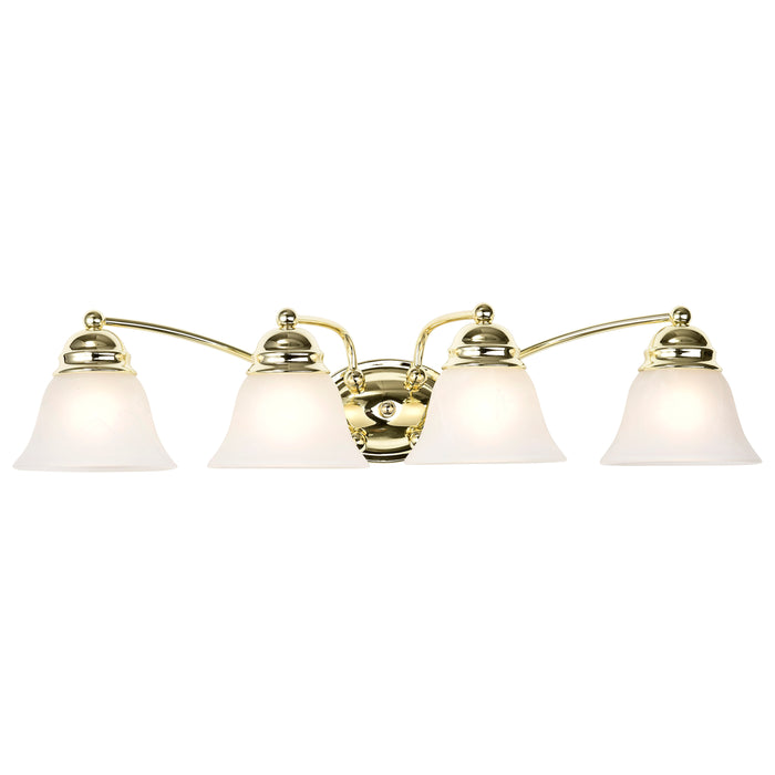 Empire Four Light Vanity in Polished Brass