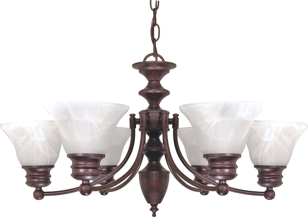 Empire Six Light Chandelier in Old Bronze