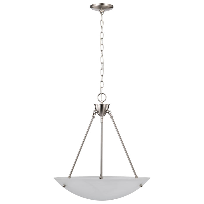 Pendants Brushed Nickel Three Light Pendant in Brushed Nickel