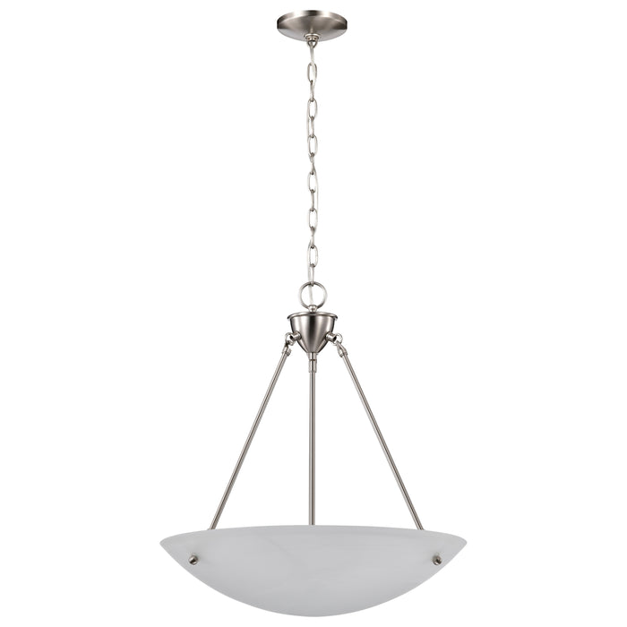 Pendants Brushed Nickel Three Light Pendant in Brushed Nickel