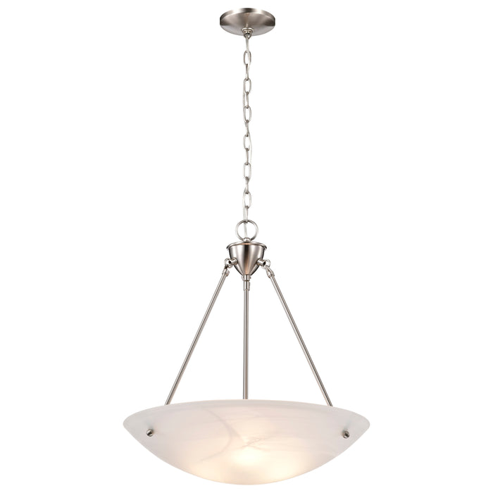 Pendants Brushed Nickel Three Light Pendant in Brushed Nickel