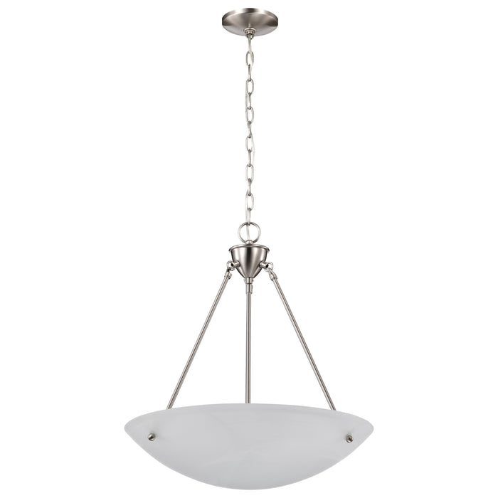 Pendants Brushed Nickel Three Light Pendant in Brushed Nickel