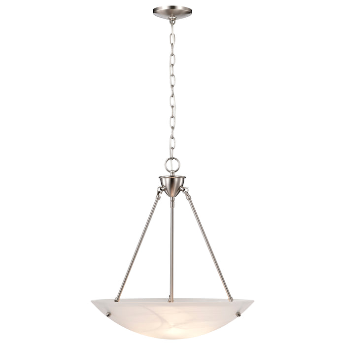 Pendants Brushed Nickel Three Light Pendant in Brushed Nickel