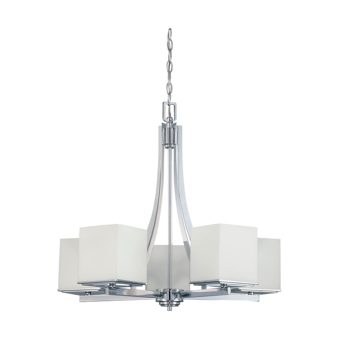 Bento Five Light Chandelier in Polished Chrome