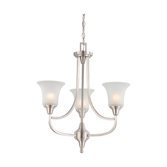 Surrey Three Light Chandelier in Brushed Nickel