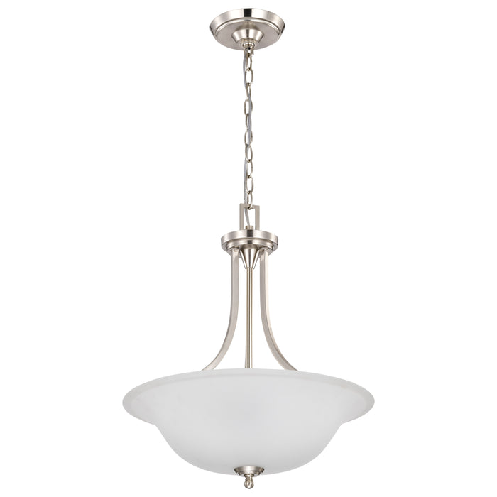 Surrey Three Light Pendant in Brushed Nickel