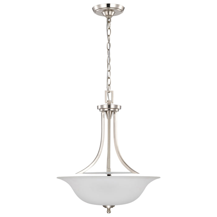 Surrey Three Light Pendant in Brushed Nickel