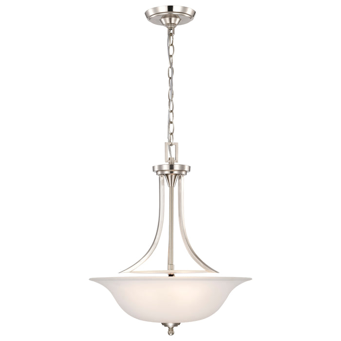 Surrey Three Light Pendant in Brushed Nickel