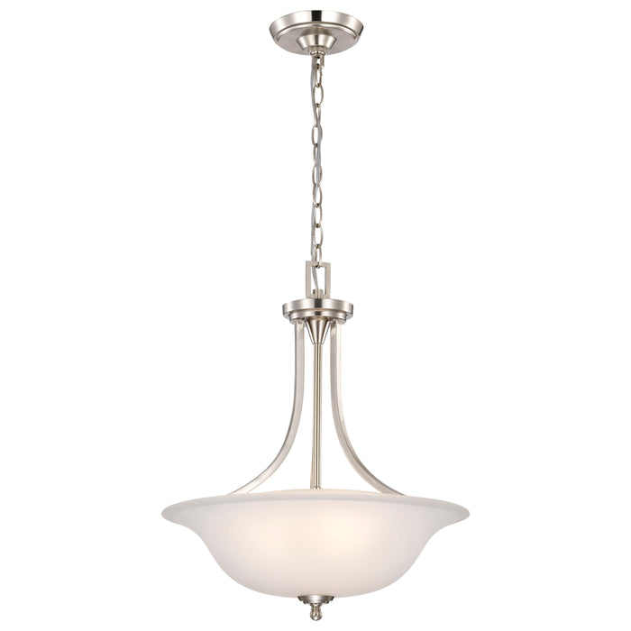 Surrey Three Light Pendant in Brushed Nickel