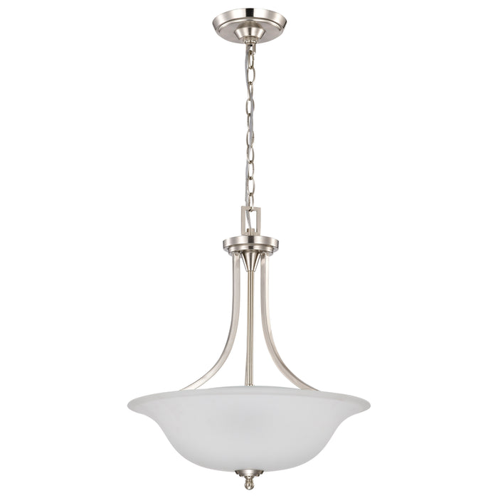 Surrey Three Light Pendant in Brushed Nickel