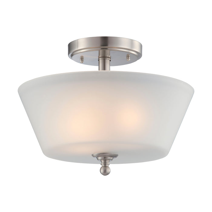 Surrey Three Light Semi Flush Mount in Brushed Nickel