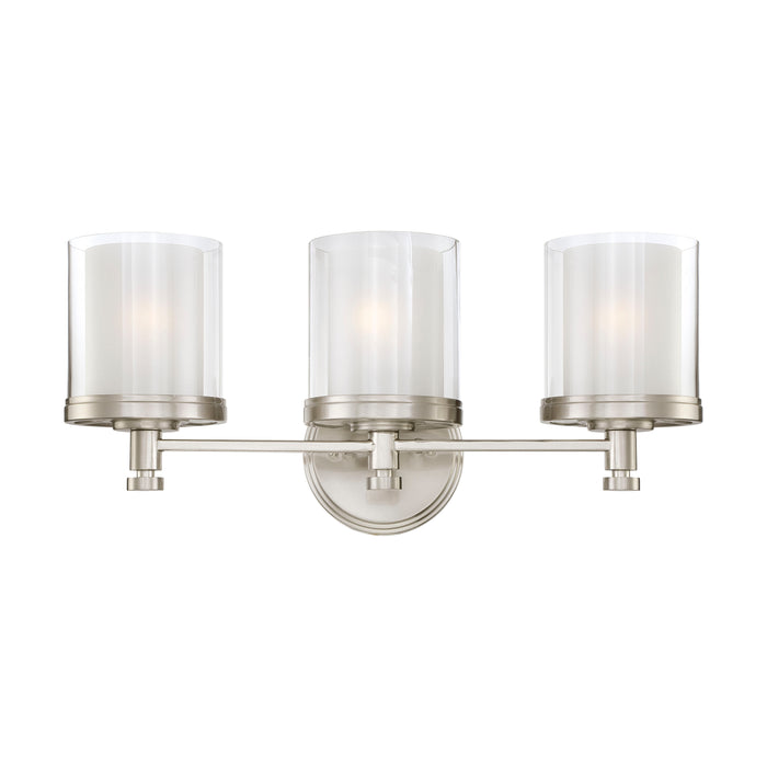 Decker Three Light Vanity in Brushed Nickel