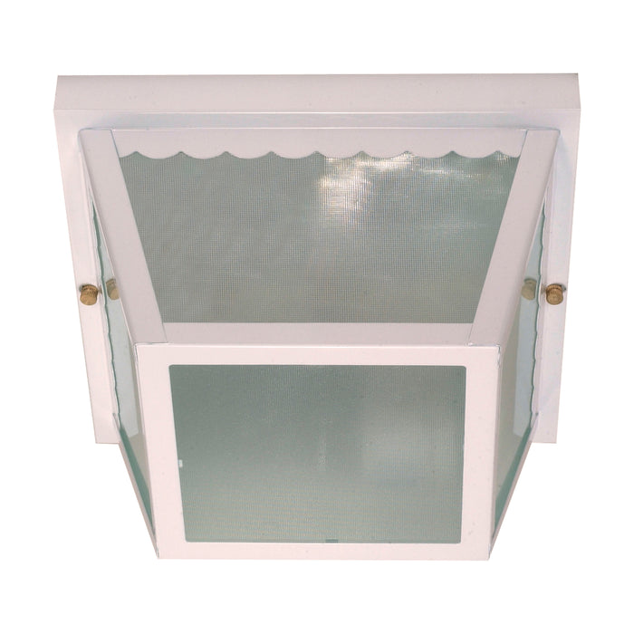 Carport Two Light Flush Mount in White