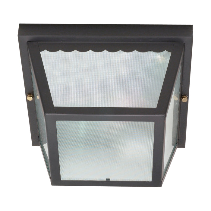 Carport Two Light Flush Mount in Black