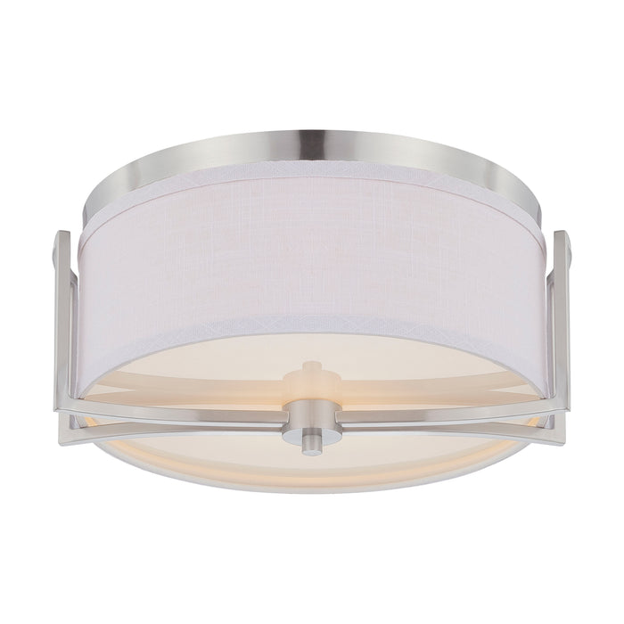 Gemini Two Light Flush Mount in Brushed Nickel