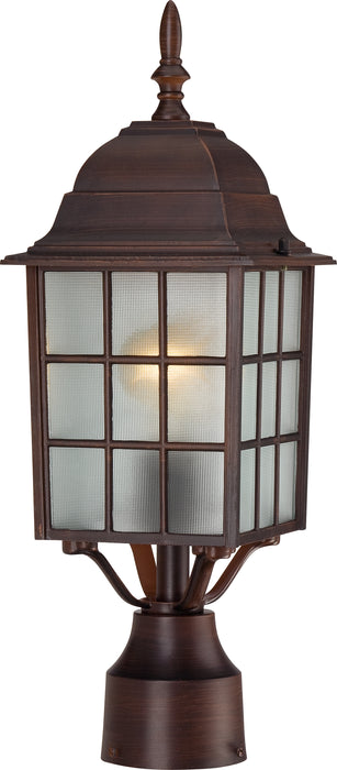 Adams One Light Post Lantern in Rustic Bronze