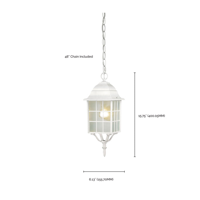 Adams One Light Hanging Lantern in White