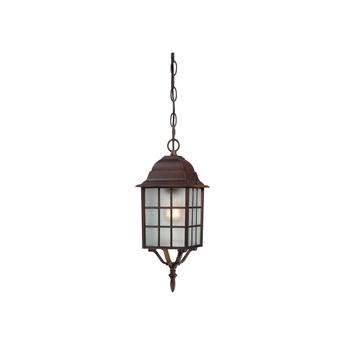 Adams One Light Hanging Lantern in Rustic Bronze