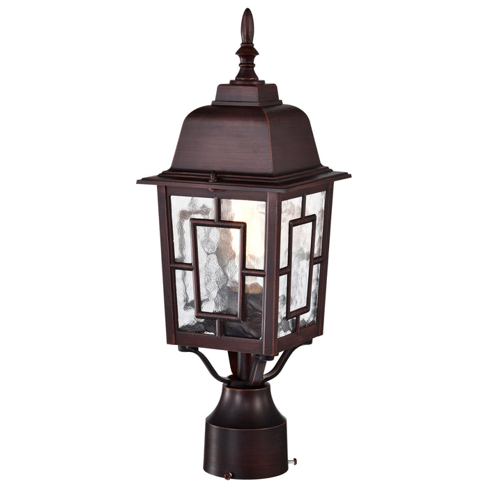 Banyan One Light Post Lantern in Rustic Bronze