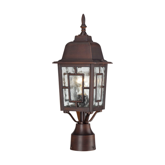 Banyan One Light Post Lantern in Rustic Bronze