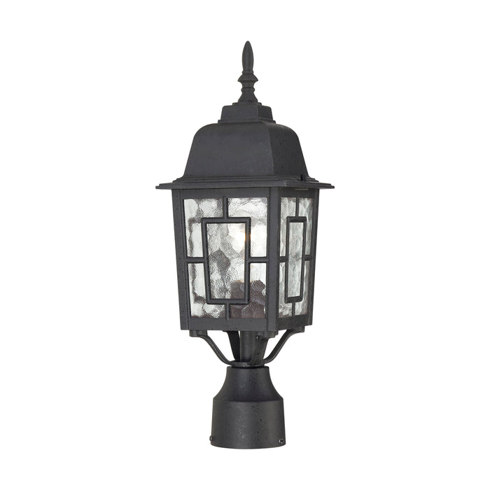 Banyan One Light Post Lantern in Textured Black