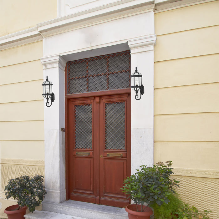 Boxwood One Light Wall Lantern in Textured Black