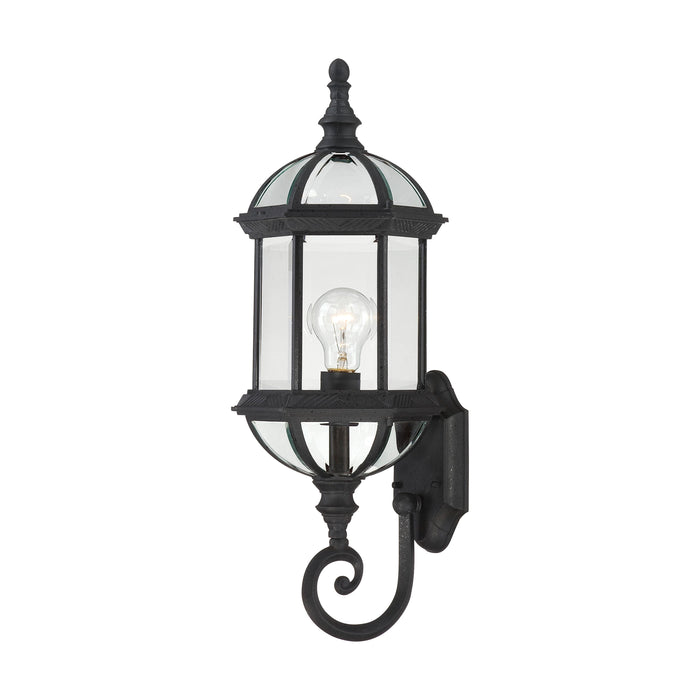 Boxwood One Light Wall Lantern in Textured Black