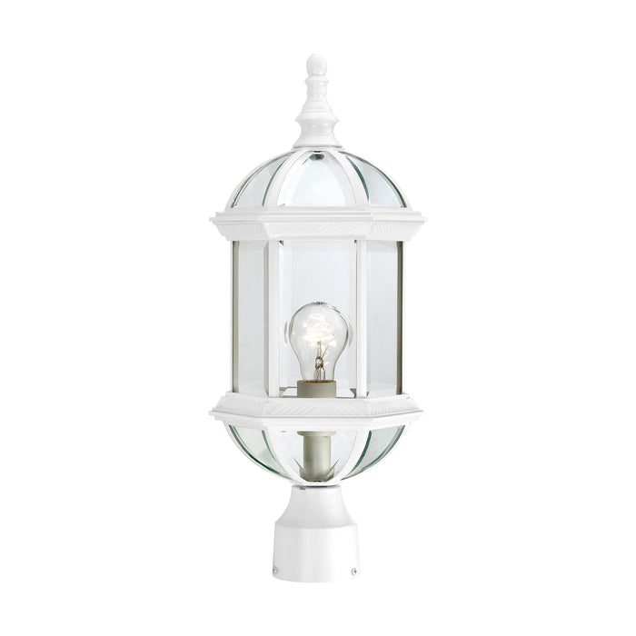 Boxwood One Light Post Lantern in White