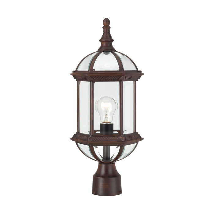 Boxwood One Light Post Lantern in Rustic Bronze