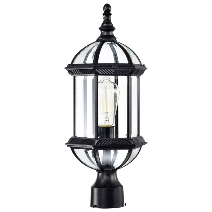 Boxwood One Light Post Lantern in Textured Black