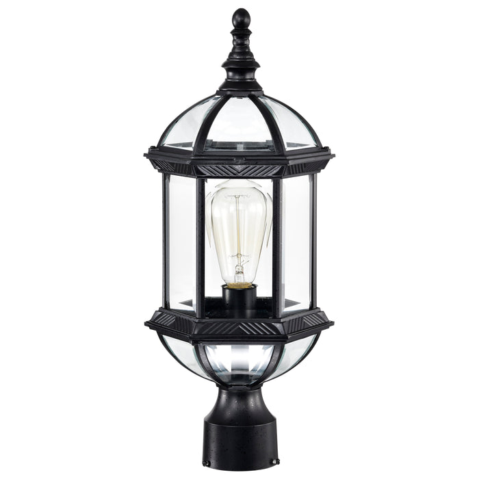 Boxwood One Light Post Lantern in Textured Black